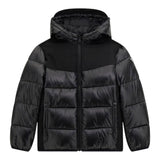 Guess Giubbino tinta unita con Zip E Cappuccio Nero per Bambino L5BL12WEGY0 NERO GUESS 