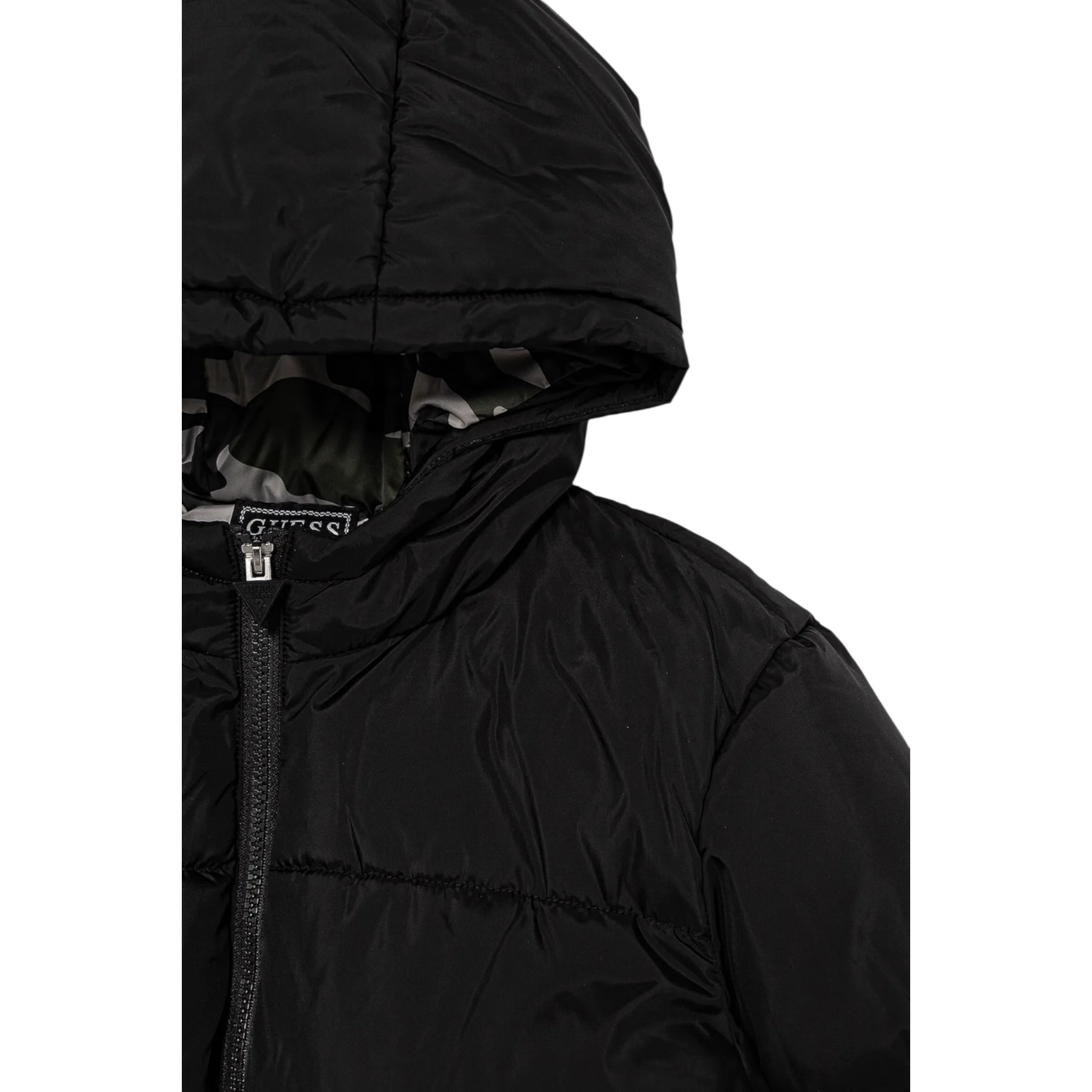Guess Giubbino tinta unita con Cappuccio Nero per Bambino L5BL16W3090 NERO GUESS 