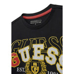 Guess Shirt Girocollo tinta unita con Logo Nero per Bambino L5RI03K8HM4 NERO GUESS 
