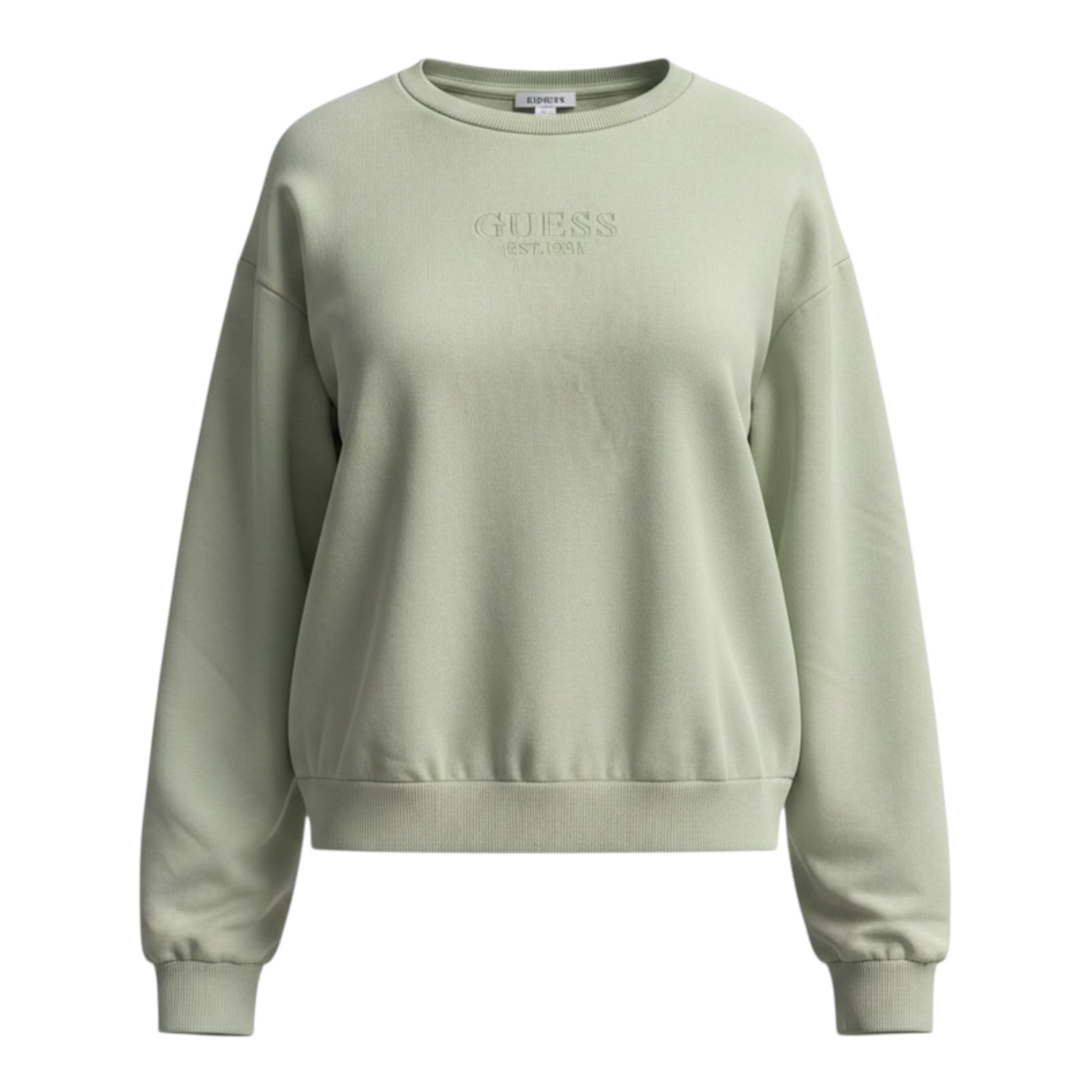 Guess Felpa Giocollo tinta unita con Stampa Verde per Bambino L5RQ16 VERDE GUESS 