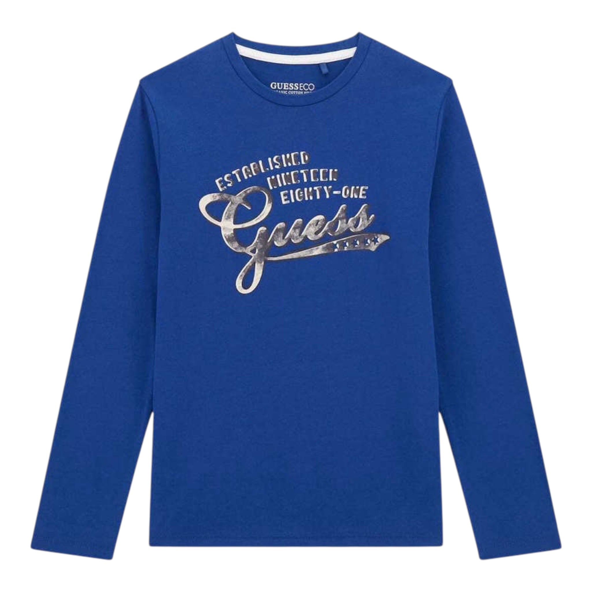 Guess Shirt tinta unita con Stampa Blu per Bambino L5YI14K8HM4XXX BLU GUESS 