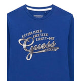 Guess Shirt tinta unita con Stampa Blu per Bambino L5YI14K8HM4XXX BLU GUESS 