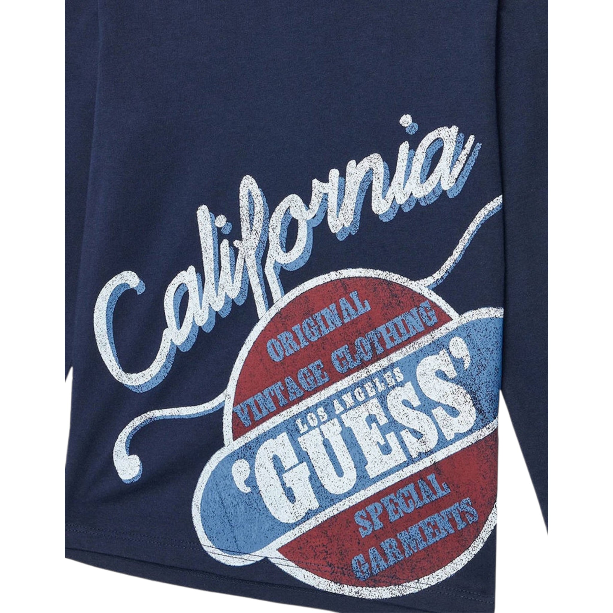 Guess Shirt tinta unita Girocollo con Stampa Blu per Bambino L5YI26K8HM4 BLU GUESS 