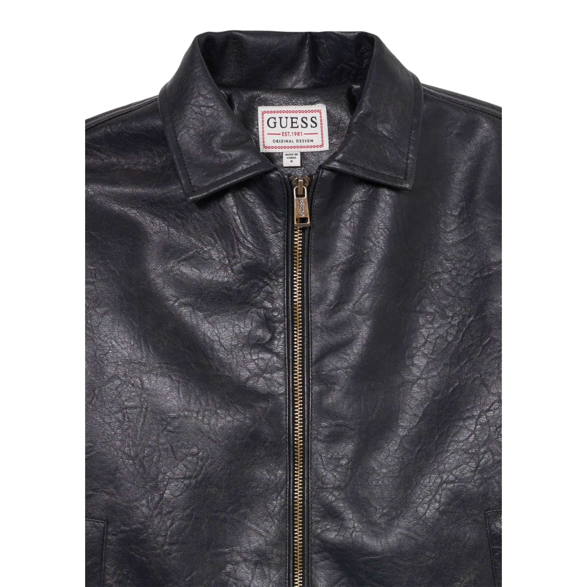 Guess Giubbino In Ecopelle tinta unita Nero per Bambino L5YL03 NERO GUESS 