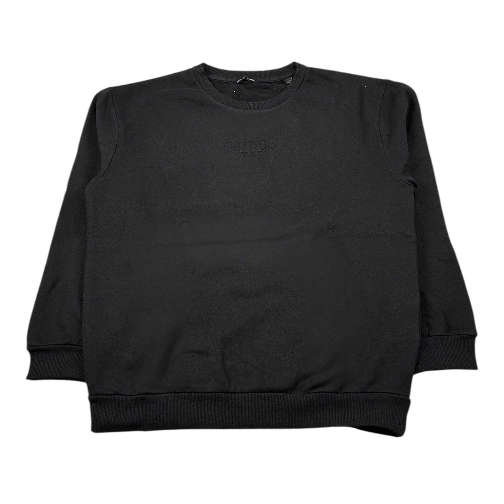 Guess Felpa Chiusa Girocollo tinta unita con Logo Nero per Bambino L5YQ22KAV34 NERO GUESS 