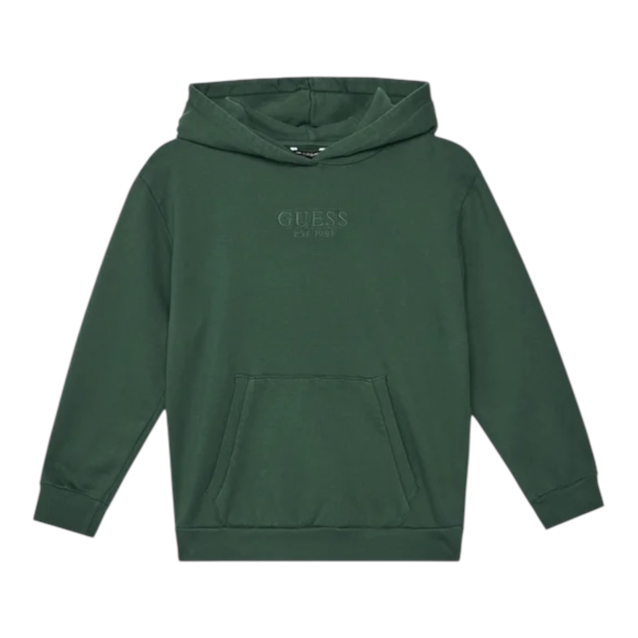 Guess Felpa Chiusa con Cappuccio tinta unita Verde per Bambino L5YQ25KAV34XX VERDE GUESS 
