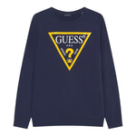 Guess Felpa tinta unita con Logo Blu per Bambino L73Q09KAUG0 BLU GUESS 