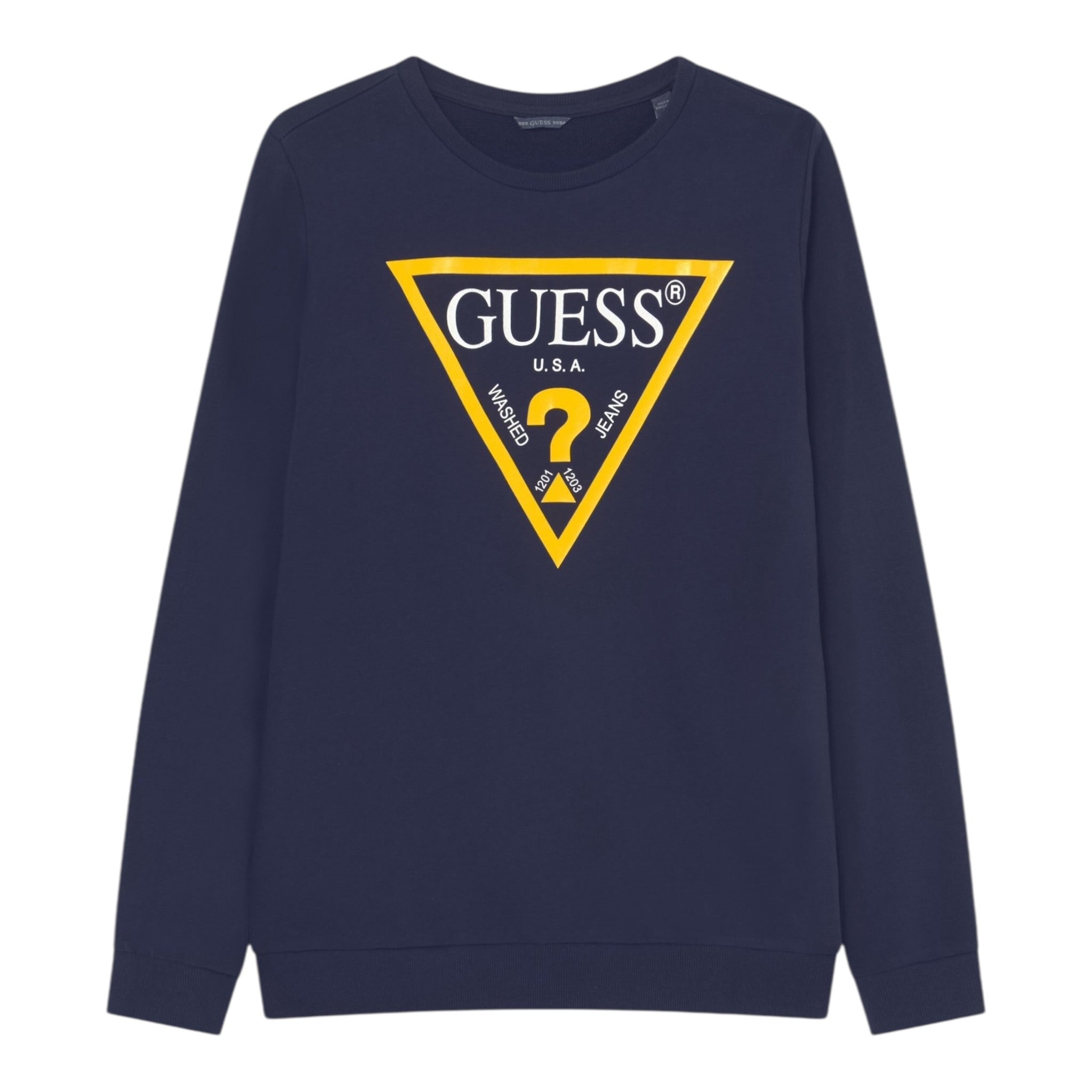 Guess Felpa tinta unita con Logo Blu per Bambino L73Q09KAUG0 BLU GUESS 