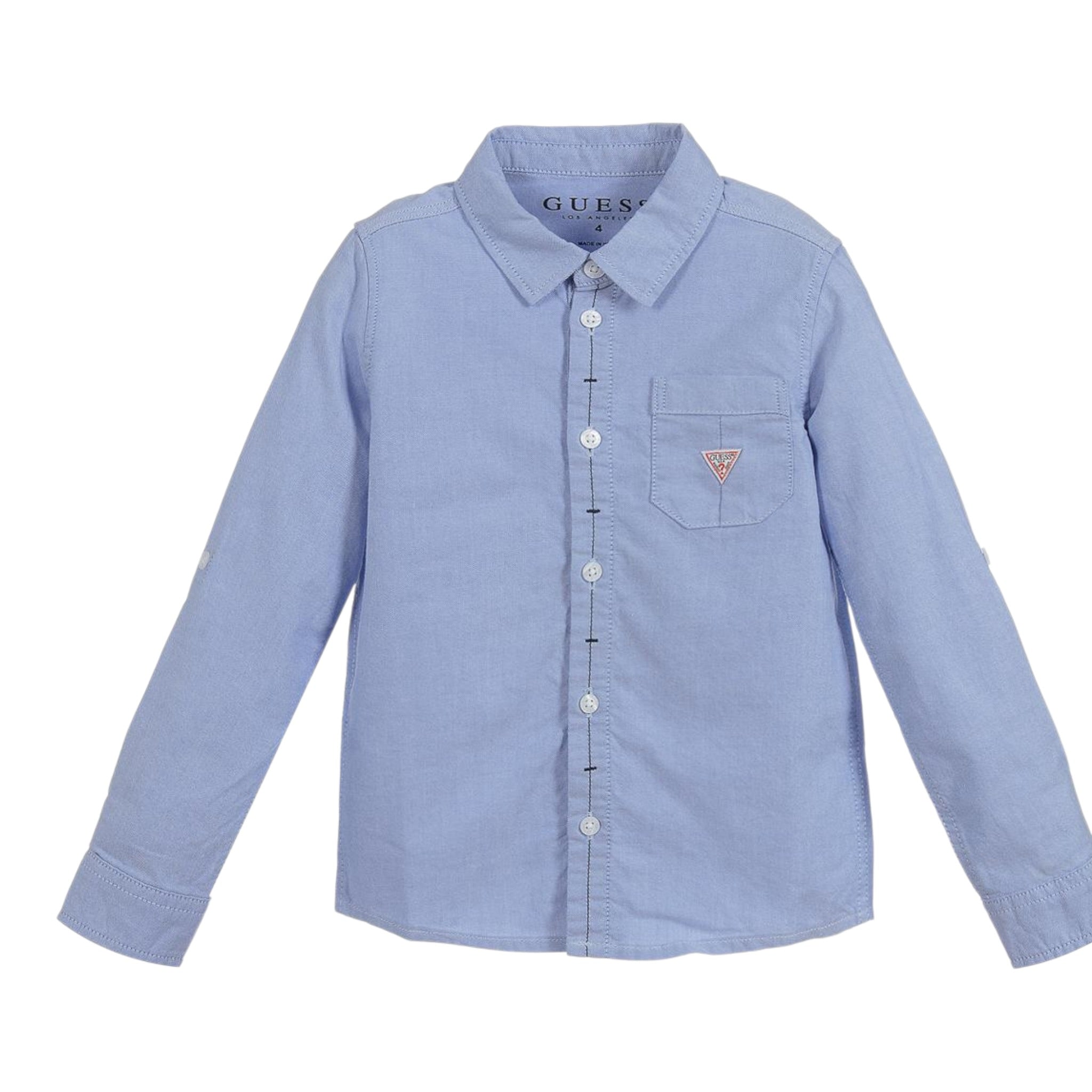 Guess Camicia tinta unita Manica Lunga Azzurro per Bambino L91H09W9CL0 AZZURRO GUESS 