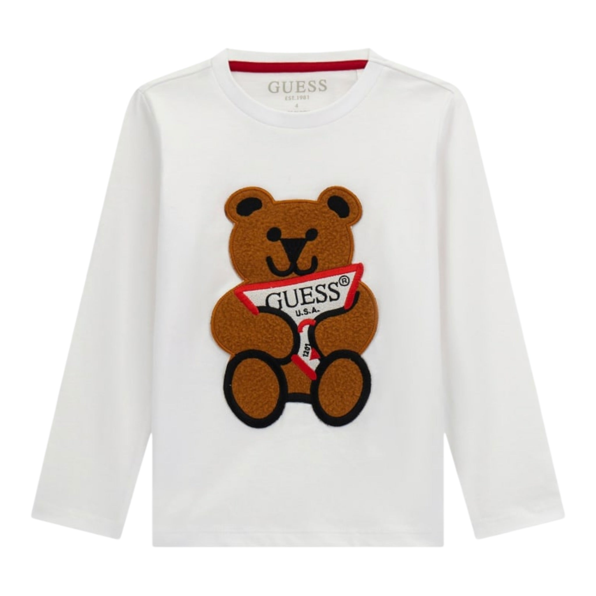 Guess Shirt tinta unita con Logo Bianco per Neonato N0BI26I3Z00 BIANCO GUESS 