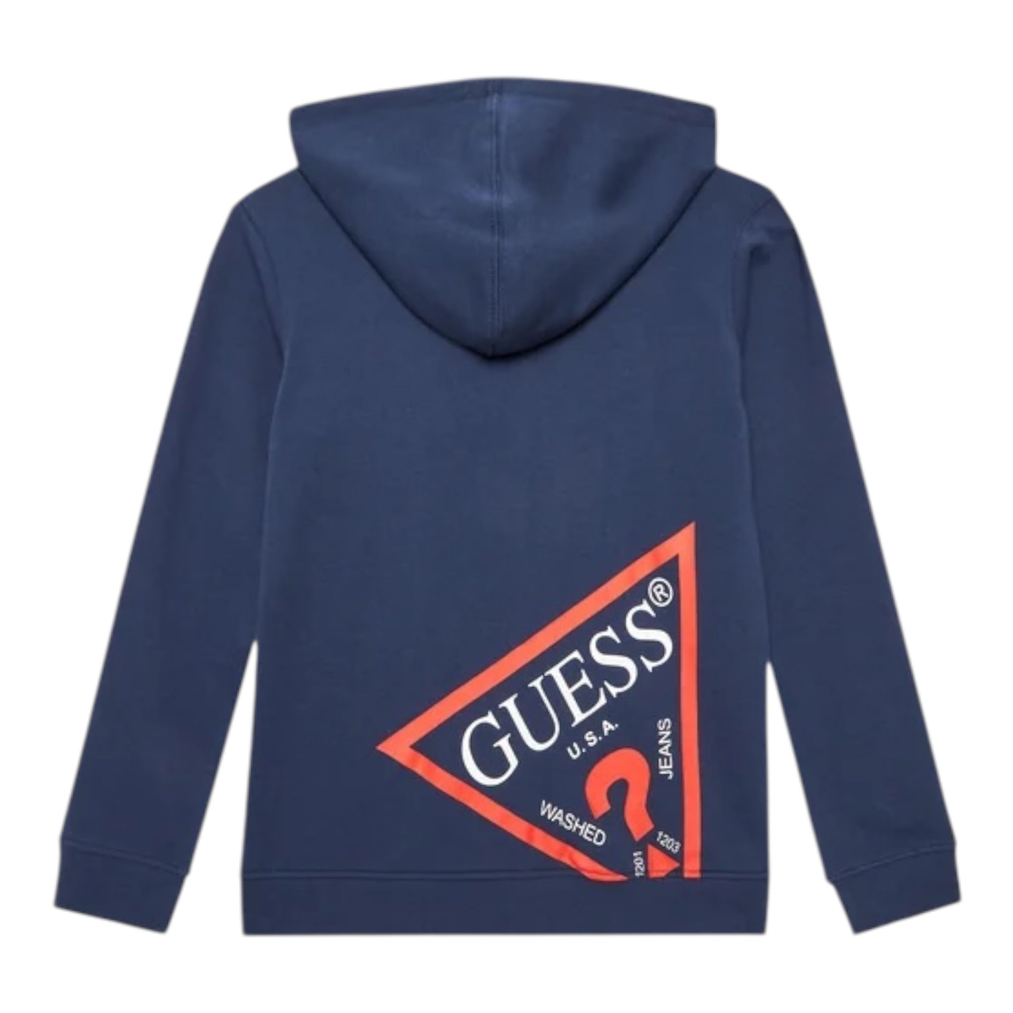 Guess Felpa tinta unita con Zip E Cappuccio Blu per Neonato N3YQ07KAUG0 BLU GUESS 