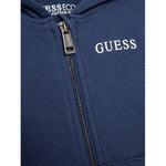Guess Felpa tinta unita con Zip E Cappuccio Blu per Neonato N3YQ07KAUG0 BLU GUESS 