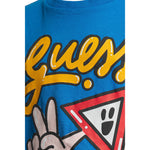Guess Shirt tinta unita con Stampa Cobalto per Neonato N4YI03K8HM4 COBALTO GUESS 