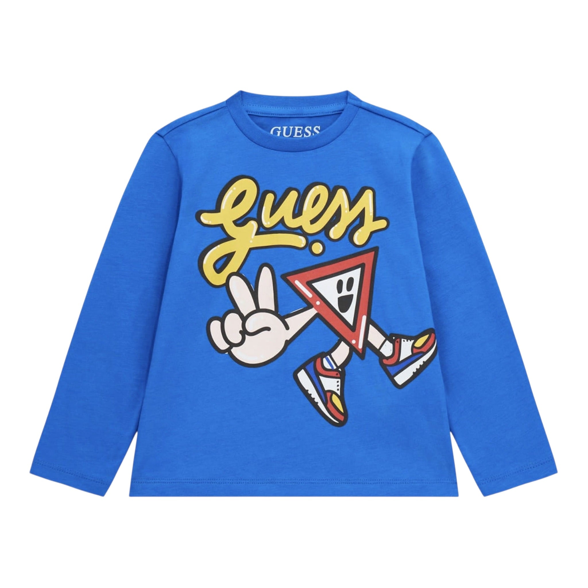 Guess Shirt tinta unita con Stampa Cobalto per Neonato N4YI03K8HM4 COBALTO GUESS 