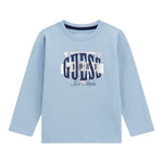 Guess Shirt tinta unita con Stampa Azzurro per Neonato N5BI01I3Z14 AZZURRO GUESS 