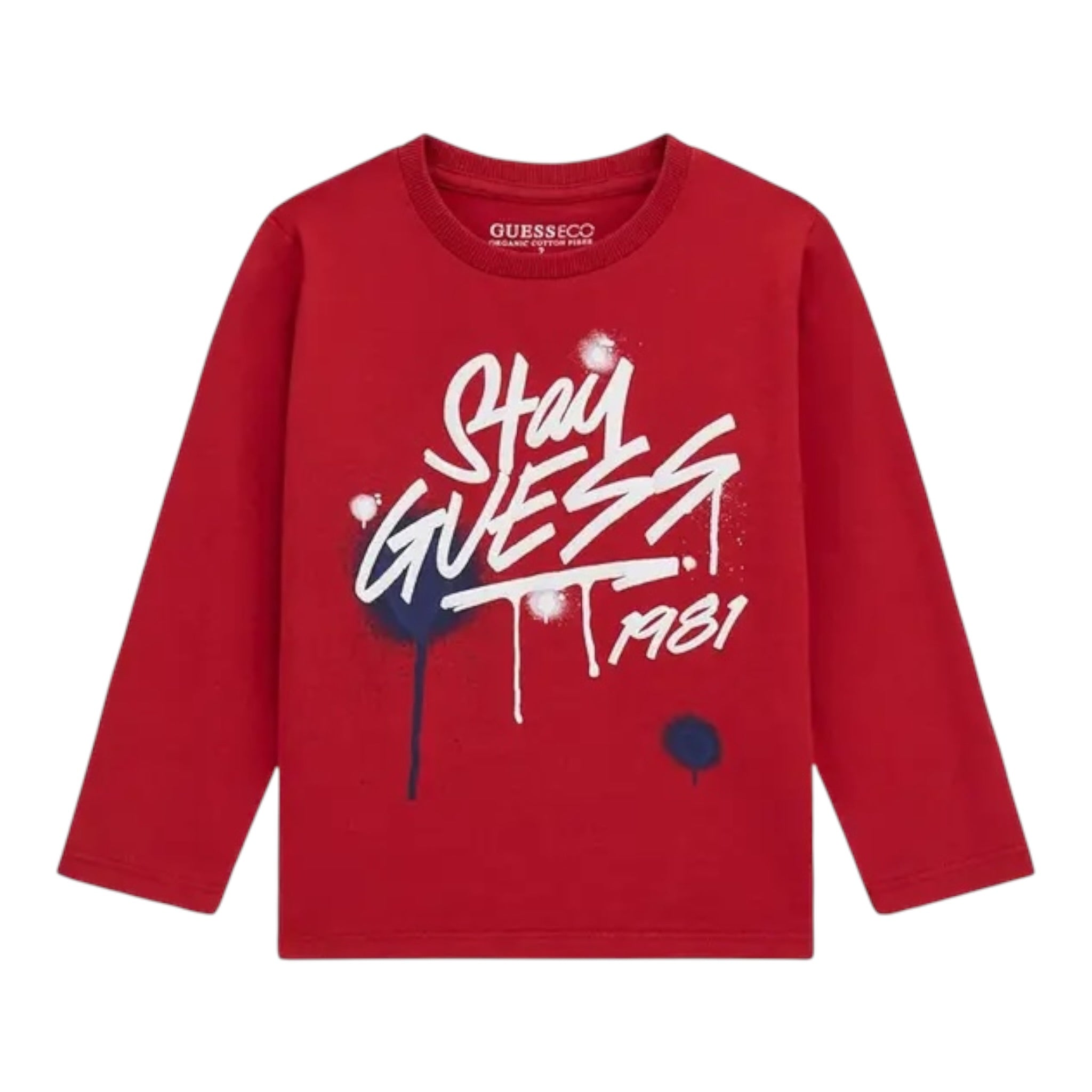 Guess Shirt tinta unita con Stampa Rosso per Neonato N5BI02I3Z14 ROSSO GUESS 