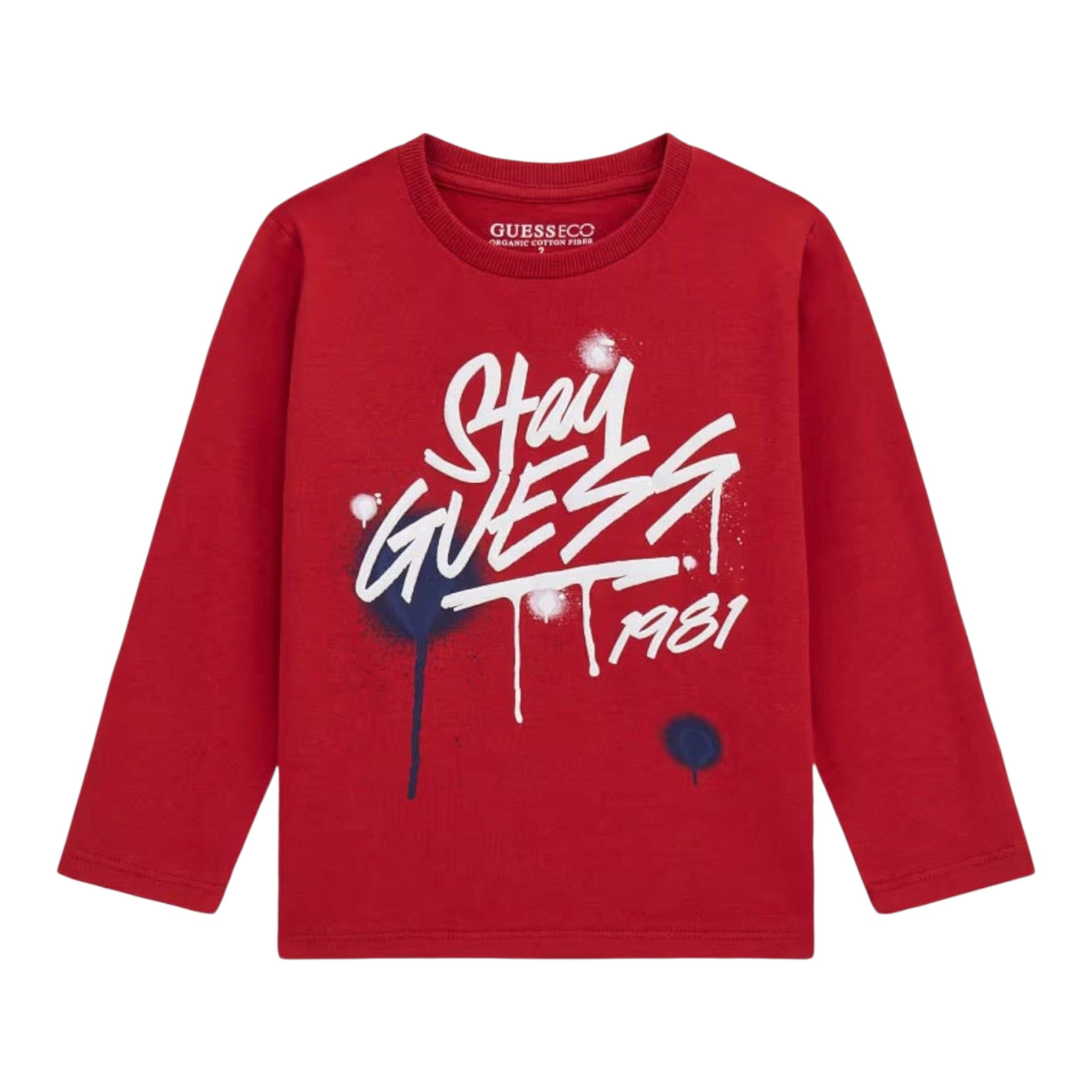 Guess Shirt tinta unita con Stampa Rosso per Bambino N5BI02I3Z14X ROSSO GUESS 