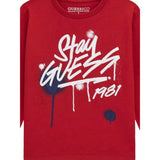 Guess Shirt tinta unita con Stampa Rosso per Bambino N5BI02I3Z14X ROSSO GUESS 