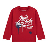 Guess Shirt tinta unita con Stampa Rosso per Neonato N5BI02I3Z14XX ROSSO GUESS 