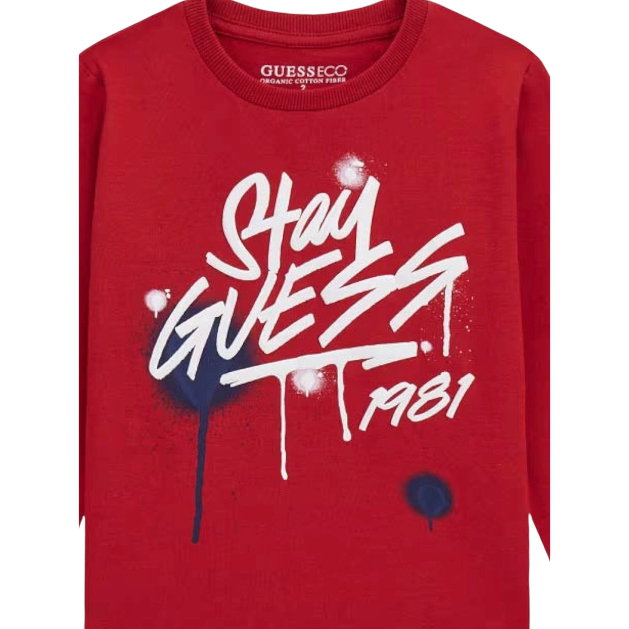 Guess Shirt tinta unita con Stampa Rosso per Neonato N5BI02I3Z14XX ROSSO GUESS 
