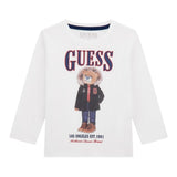 Guess Shirt tinta unita Girocollo con Stampa Bianco per Neonato N5BI04I3Z14 BIANCO GUESS 
