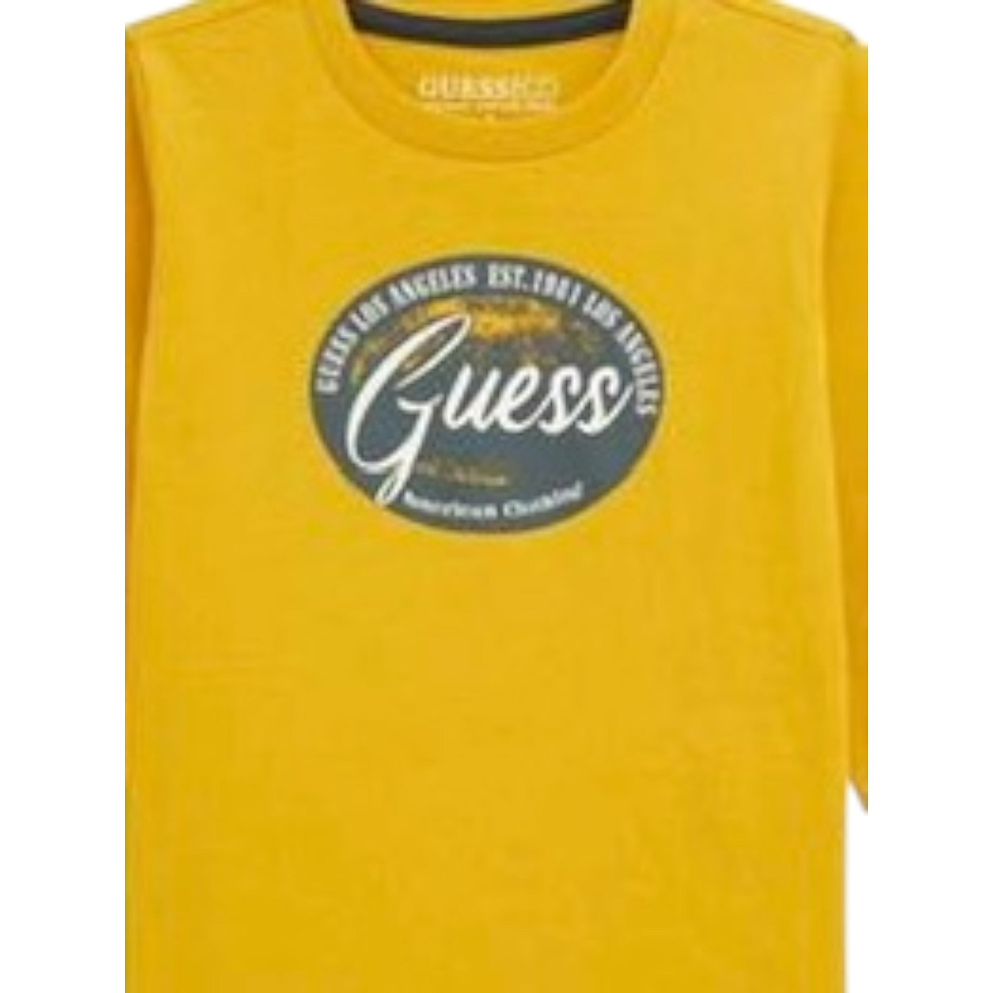 Guess Shirt tinta unita Girocollo con Stampa Giallo per Neonato N5BI11I3Z14 GIALLO GUESS 