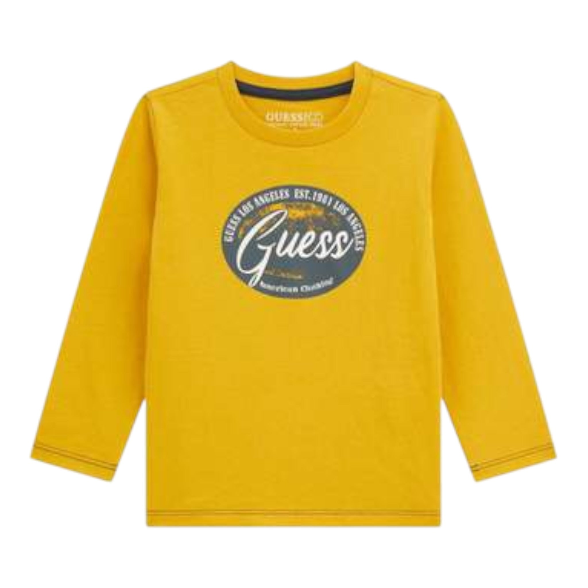 Guess Shirt tinta unita Girocollo con Stampa Giallo per Neonato N5BI11I3Z14 GIALLO GUESS 