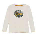 Guess Shirt tinta unita Girocollo con Stampa Beige per Neonato N5BI11I3Z14X BEIGE GUESS 