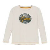 Guess Shirt tinta unita Girocollo con Stampa Beige per Neonato N5BI11I3Z14XX BEIGE GUESS 