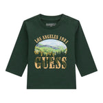 Guess Shirt tinta unita Girocollo con Stampa Verde per Bambino N5BI13I3Z14J VERDE GUESS 