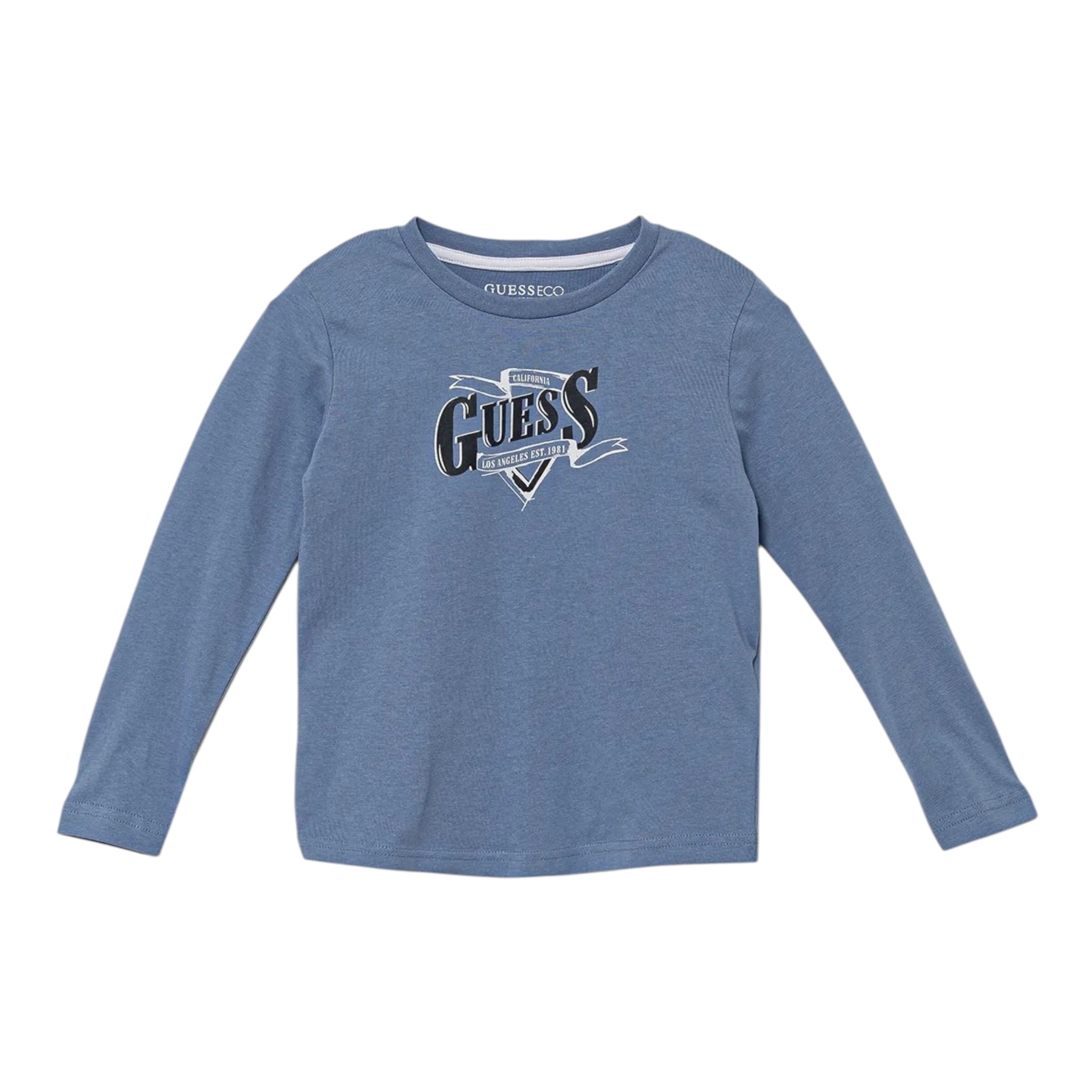 Guess Shirt tinta unita con Stampa Azzurro per Neonato N5BI18I3Z14 AZZURRO GUESS 