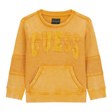 Guess Felpa Chiusa Girocollo tinta unita Senape per Neonato N5BQ02KAD74 SENAPE GUESS 