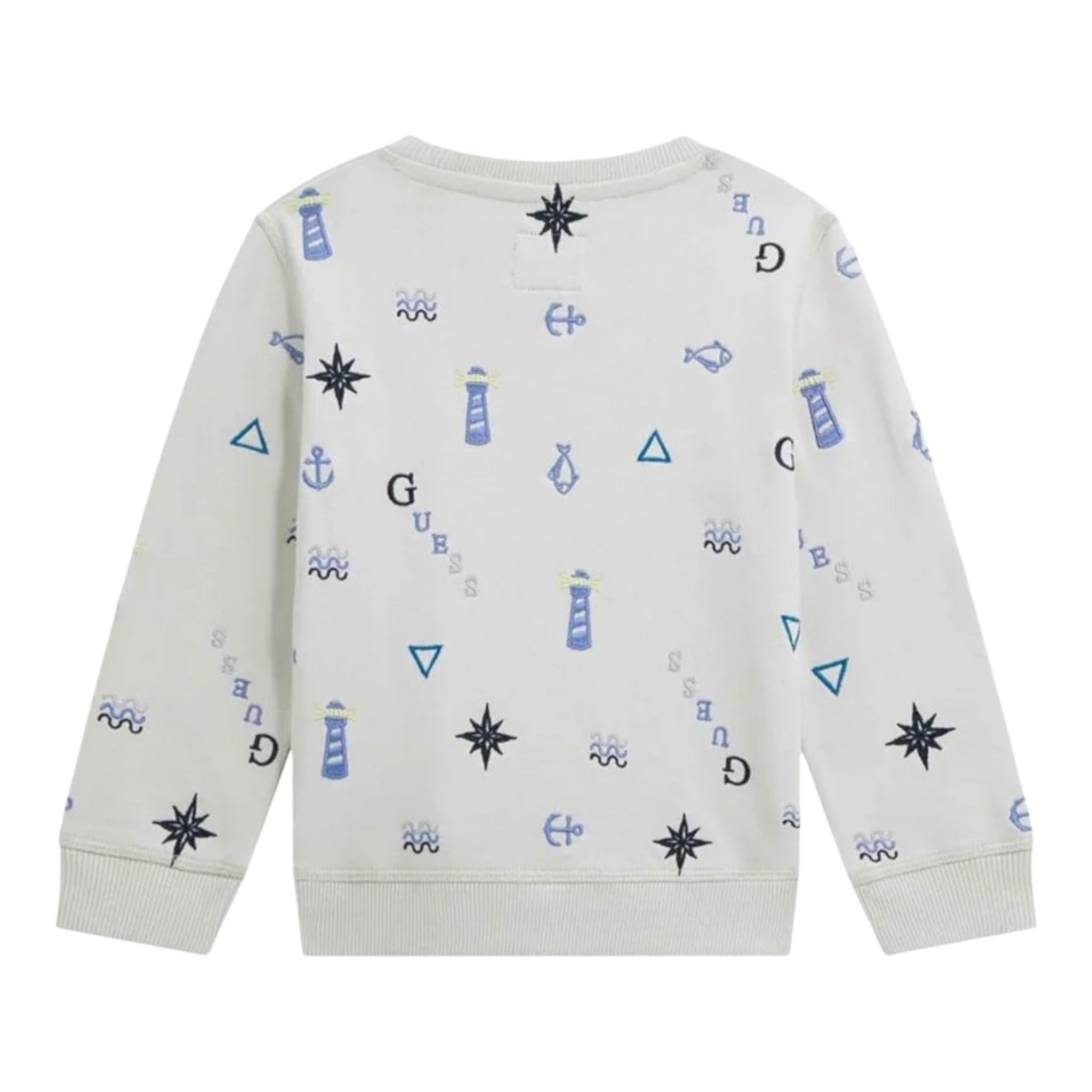 Guess Felpa tinta unita Girocollo con Stampa Grigio per Neonato N5BQ03KAX74 GRIGIO GUESS 