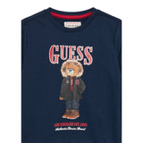 Guess Felpa tinta unita con Stampa Blu per Neonato N5BQ07KAD74X BLU GUESS 