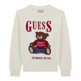 Guess Maglia tinta unita con Stampa Panna per Neonato N5BR05Z2BB0 PANNA GUESS 
