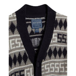 Guess Cardigan Bicolore con Loghi Bianco per Neonato N5BR06Z2BB0X BIANCO GUESS 
