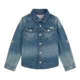 Guess Camicia In Denim tinta unita Azzurro per Neonato N5RH05D5K80 AZZURRO GUESS 
