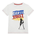 Guess T-Shirt tinta unita con Stampa Bianco per Bambino N5RI02K8HM4 BIANCO GUESS 