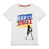 Guess T-Shirt tinta unita con Stampa Bianco per Neonato N5RI02K8HM4N BIANCO GUESS 