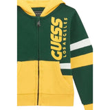 Guess Felpa Bicolore con Zip E Cappuccio Giallo/Verde per Neonato N5RQ02KA6R4 GIALLO/VERDE GUESS 