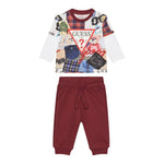 Guess Completo 2Pz Shirt-Pantalone Bordeaux per Bambino N5YG00K8HM4 BORDEAUX GUESS 