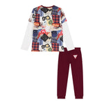 Guess Completo 2Pz Shirt-Pantalone Bordeaux per Bambino N5YG00K8HM4XX BORDEAUX GUESS 