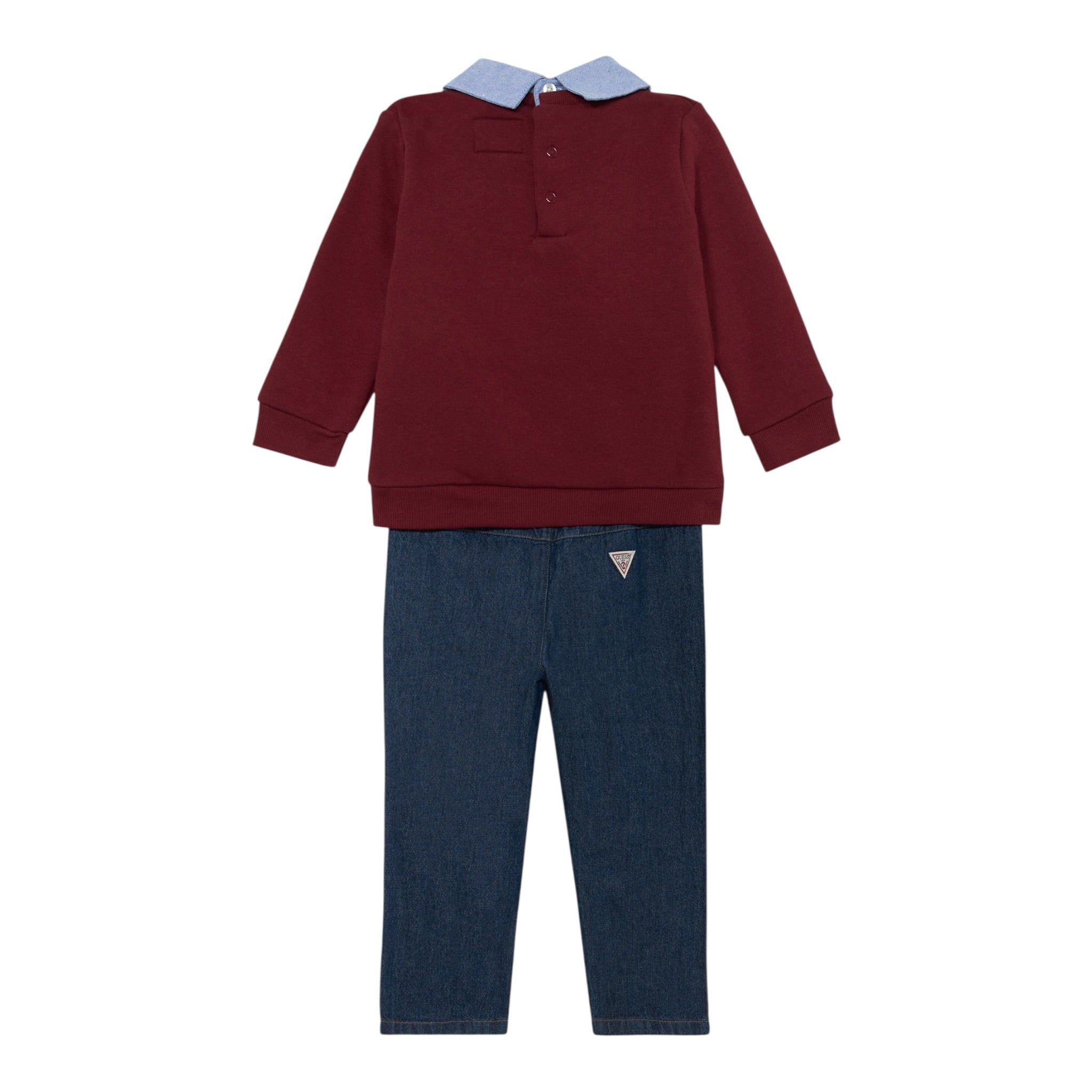 Guess Completo 2 Pezzi Felpa-Jeans Bordeaux per Bambino N5YG13KAX74 BORDEAUX GUESS 