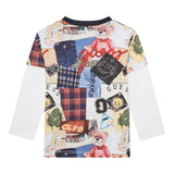 Guess Shirt tinta unita con Fantasia Panna per Neonato N5YI09K8HM4 PANNA GUESS 
