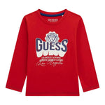 Guess Shirt tinta unita con Stampa Rosso per Neonato N5YI13K8HM0 ROSSO GUESS 
