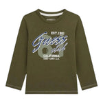 Guess Shirt tinta unita con Stampa Verde per Neonato N5YI15K8HM4 VERDE GUESS 