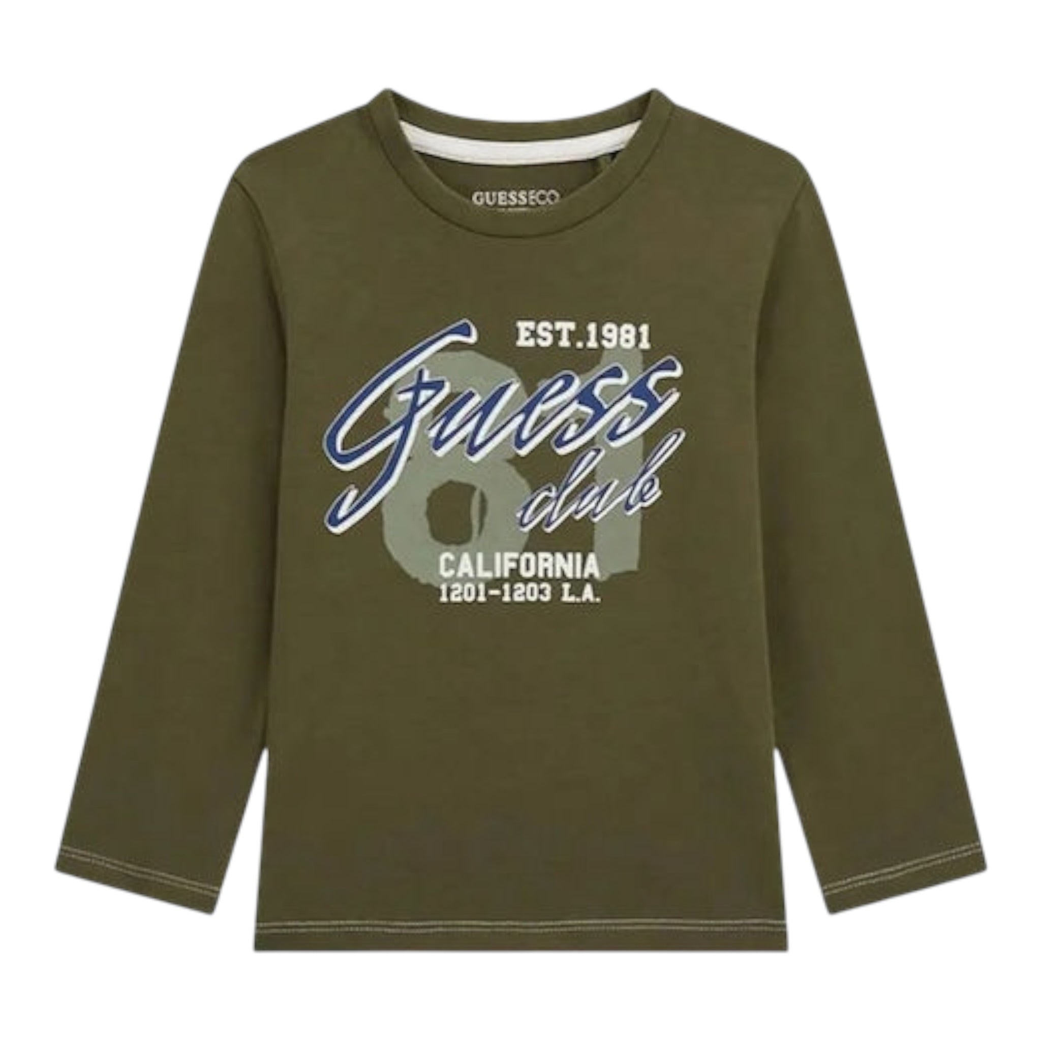Guess Shirt tinta unita con Stampa Verde per Neonato N5YI15K8HM4 VERDE GUESS 