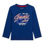 Guess Shirt tinta unita con Stampa Blu per Bambino N5YI15K8HM4X BLU GUESS 