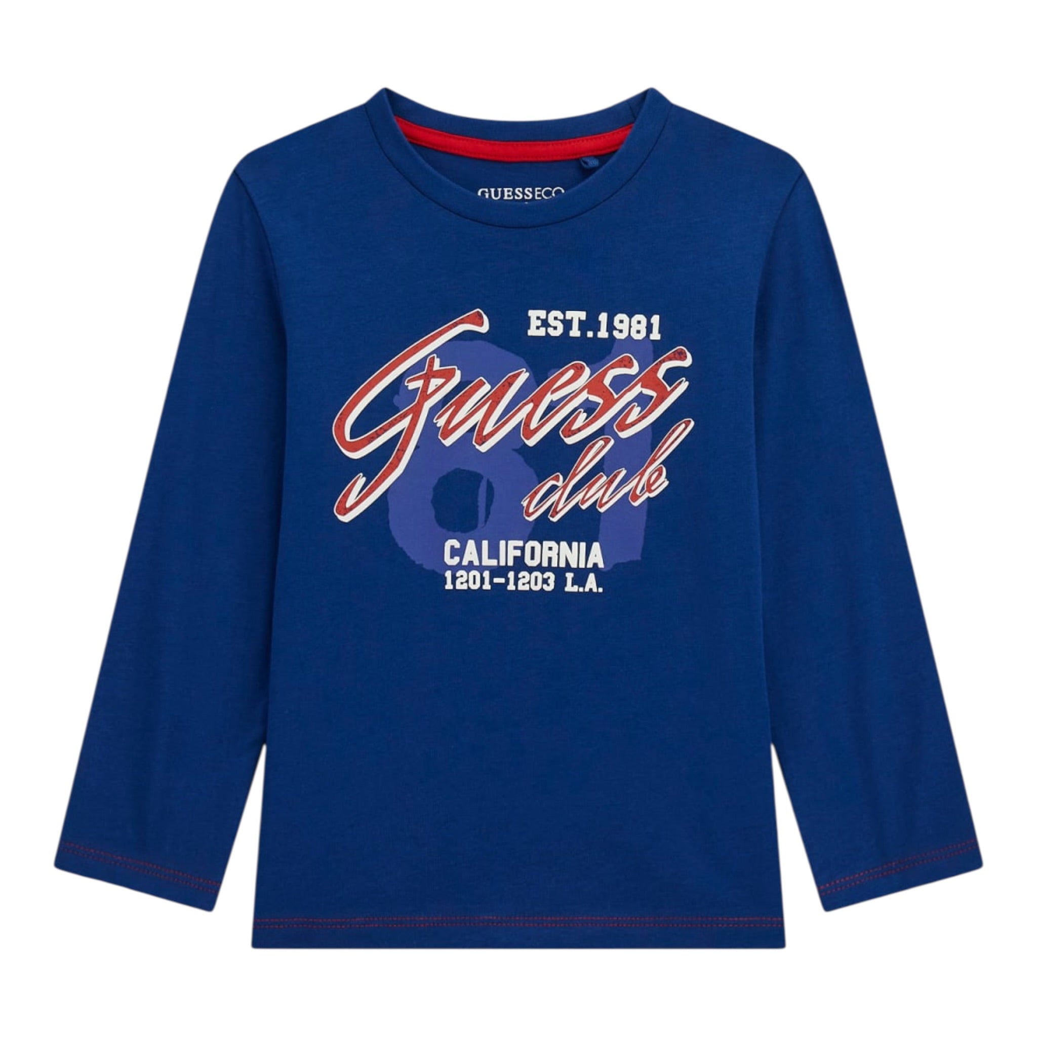 Guess Shirt tinta unita con Stampa Blu per Bambino N5YI15K8HM4X BLU GUESS 