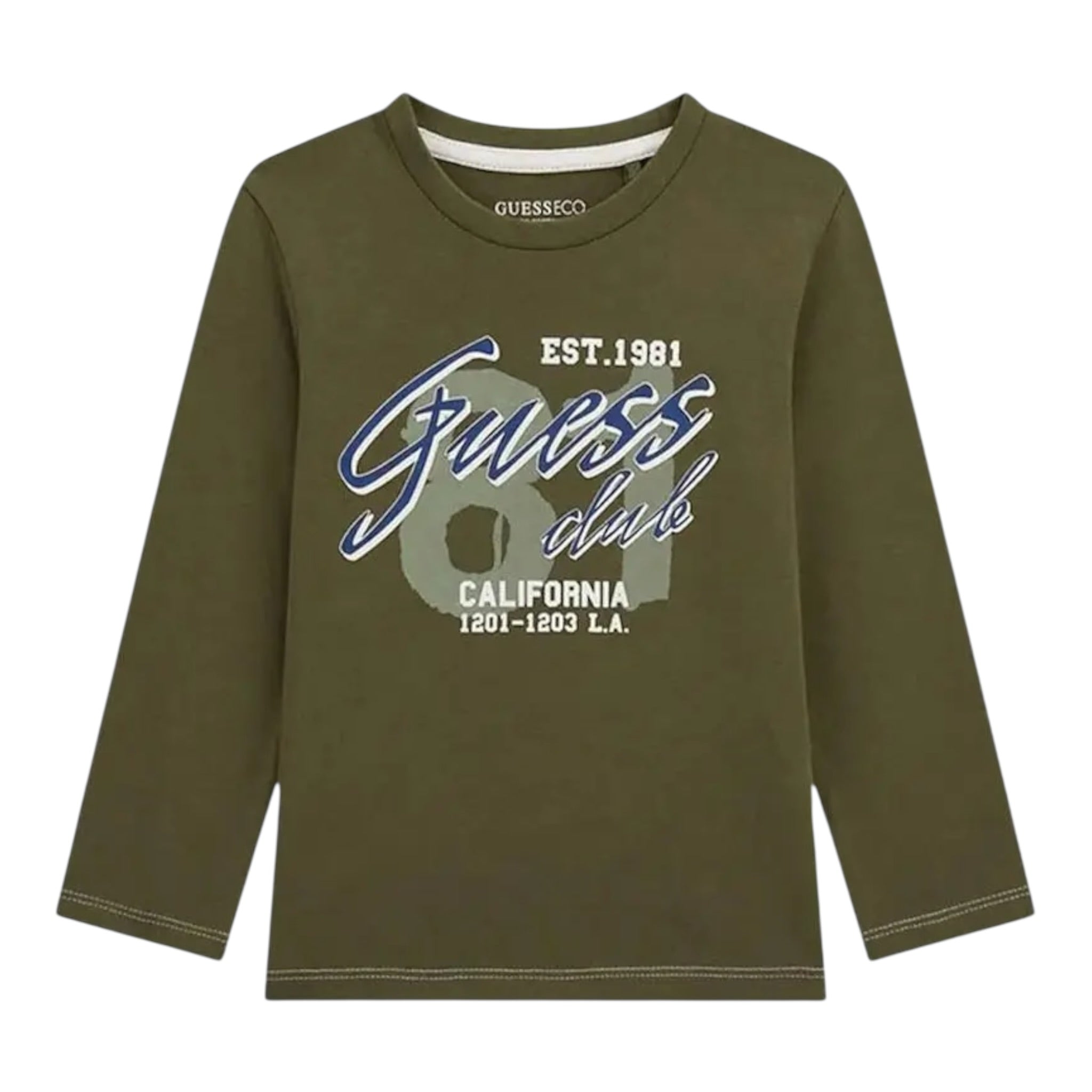 Guess Shirt tinta unita con Stampa Verde per Bambino N5YI15K8HM4X VERDE GUESS 